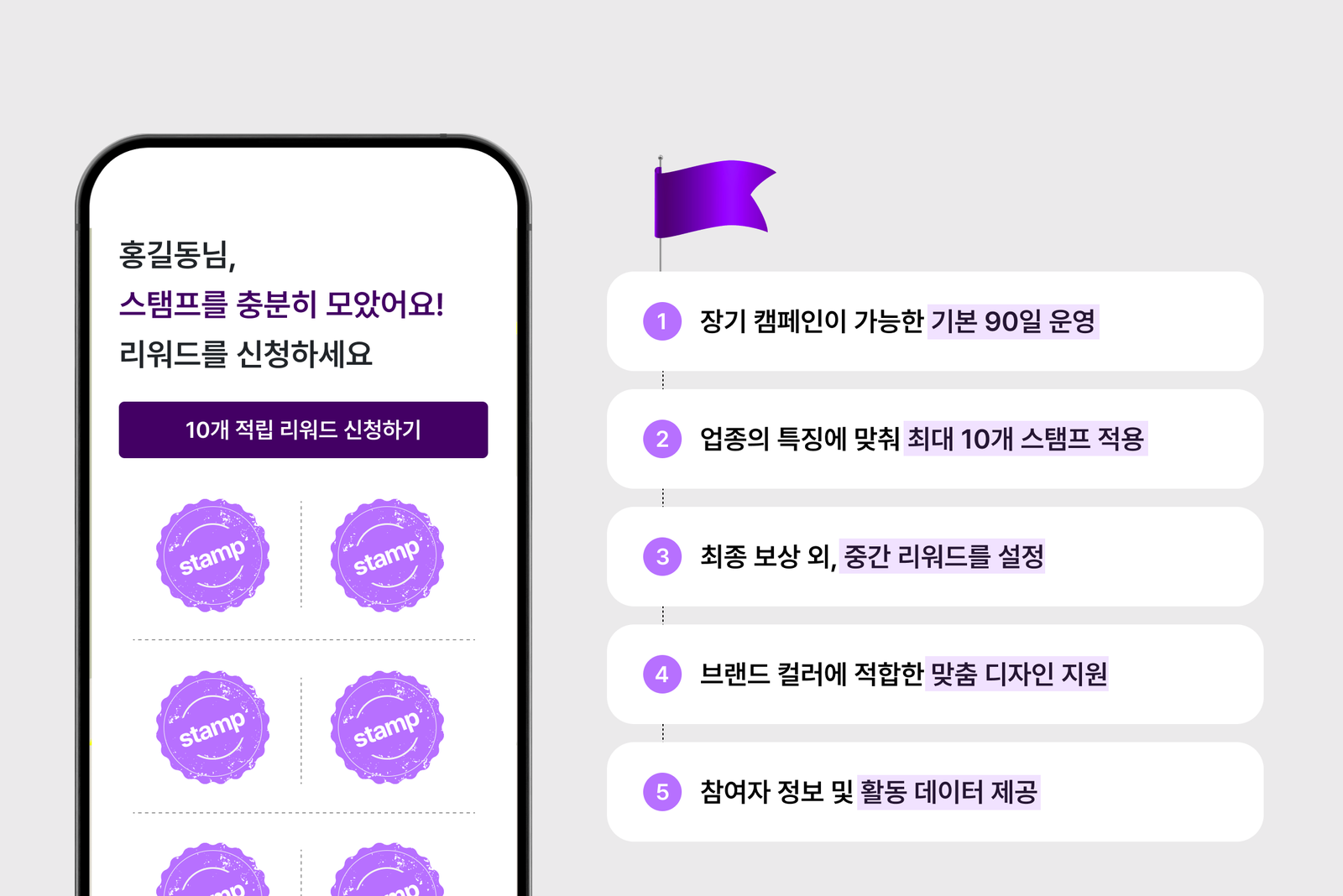 스탬프 투어 프로그램 데일리 플랜을 설명하는 이미지 